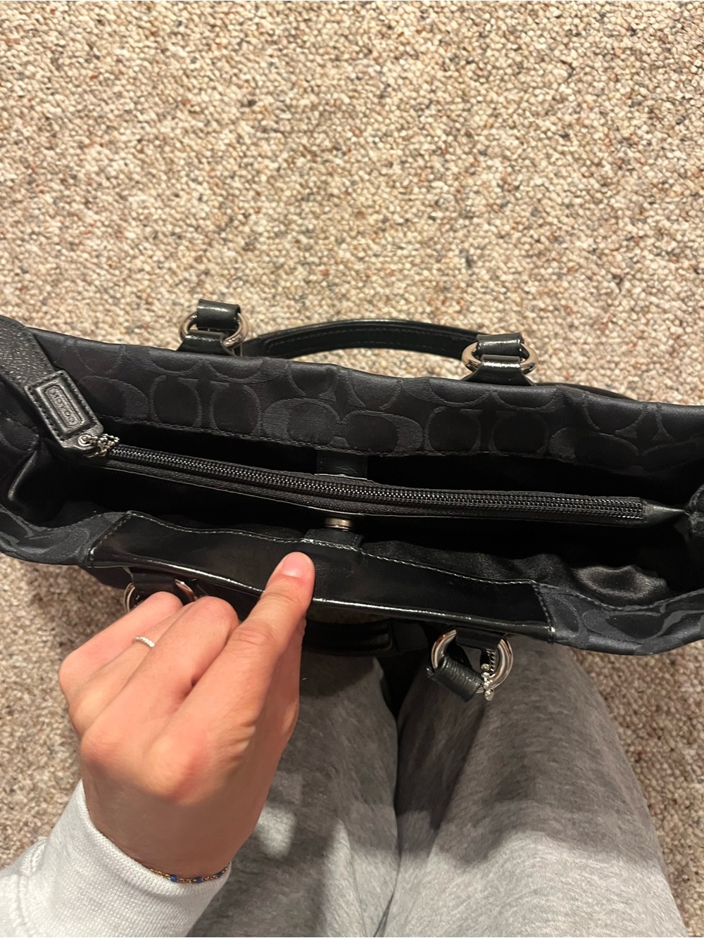 Coach Black Ashley Signature Tote Bag with Removable Strap - Picture 10 of 15